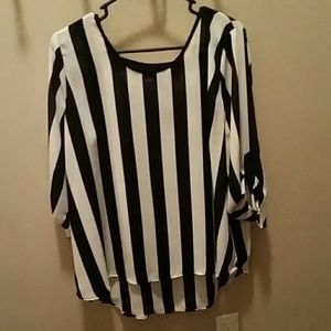 Black and White Sheer Blouse