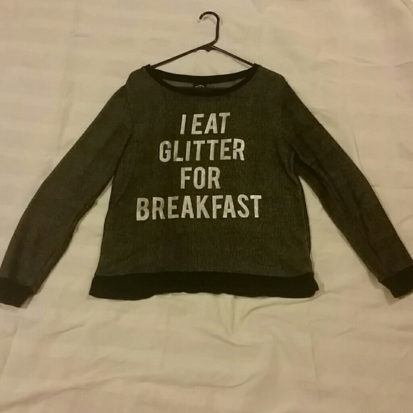 Black "I EAT GLITTER FOR BREAKFAST" Sweater