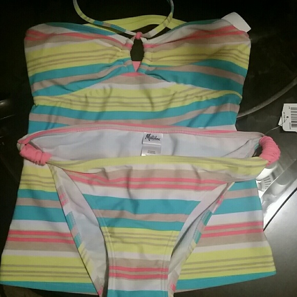 Maillot De Bain Fille Malibu Dream Girl - Taille 7 - Marron à Fleurs Rose - NWT