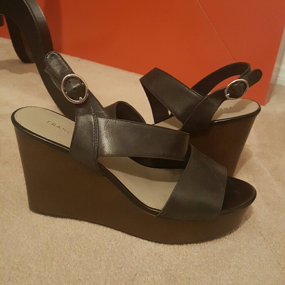Black Franco Sarto wedges