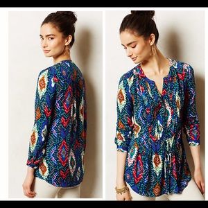 Maeve Topoxte Dropwaist Ikat Blouse