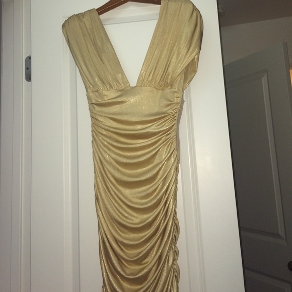Gold cocktail dress