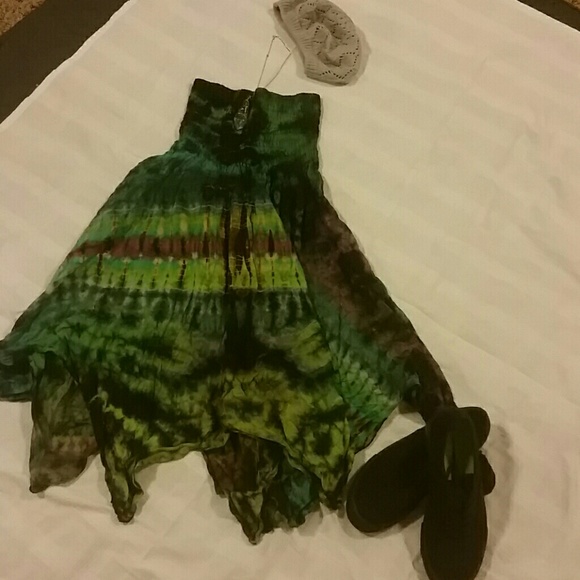 Tie Dye Strapless Dress