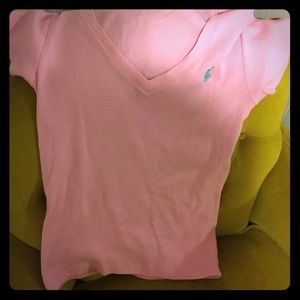 Baby Pink Polo V-Neck Shirt - Size M