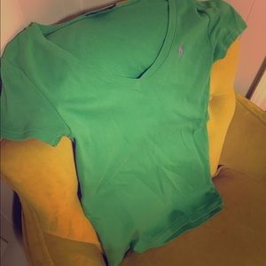 Green Polo V-Neck Shirt - Size M
