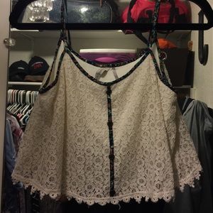 Floral/lace crop top