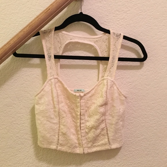 Cream lace crop top size M