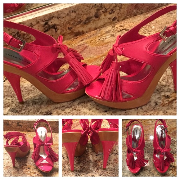 NWT KAREN MILLEN PLATFORM PINK HEELS SIZE 7 - Picture 4 of 5