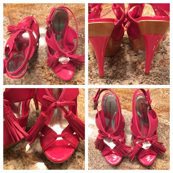 NWT KAREN MILLEN PLATFORM PINK HEELS SIZE 7 - Picture 3 of 5