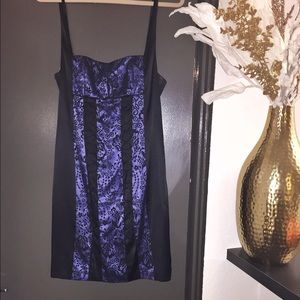 Bebe Black & Violet, Lace & Corset Dress Med