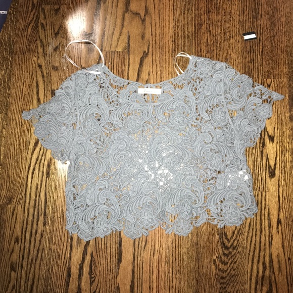Gray lace top