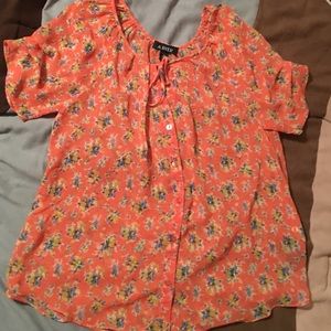 Orange Flowy Shirt