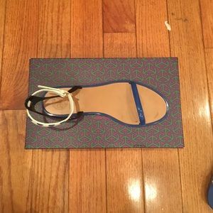 Leather ankle strap jelly sandal