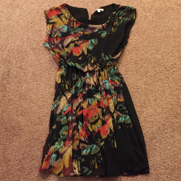 Black floral dress size XS ADORABLE