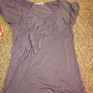 Purple medium ruffle shirt Maurice's