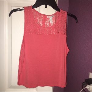 Coral Lace Tank