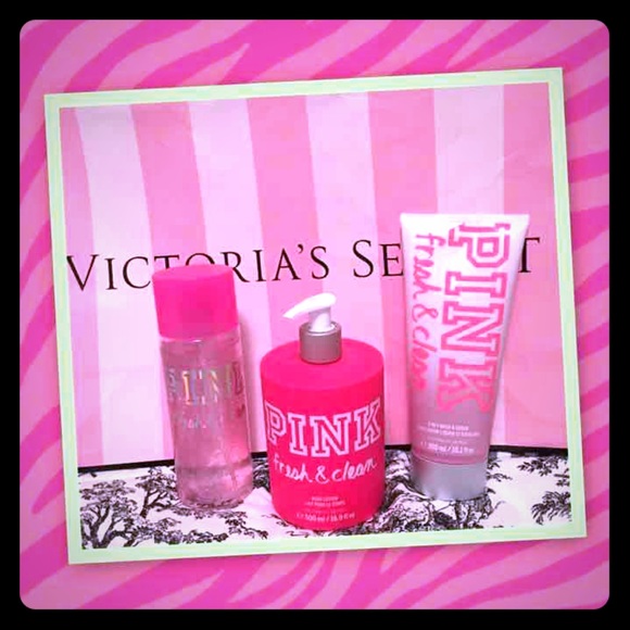 Victoria's Secret Pink 3 piece Fresh & Clean Set🎀