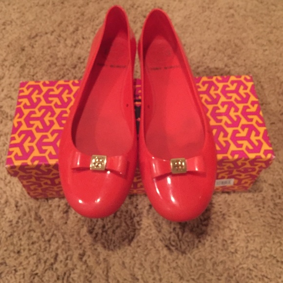 Tory Burch Coral Jelly Flats