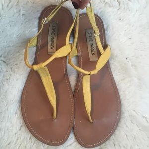 Steve Madden Yellow Leather Sandals