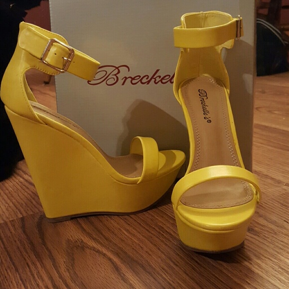 Sunny Yellow Wedge Sandle