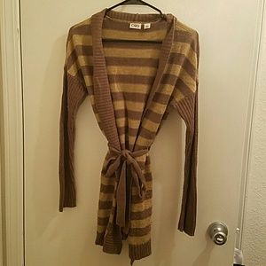 Brown Striped Cardigan