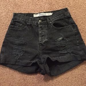 Black Brandy Melville distressed black shorts 40