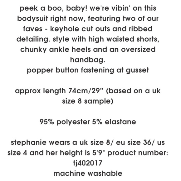 NWT Missguided Ribbed Bodysuit - Picture 4 of 4