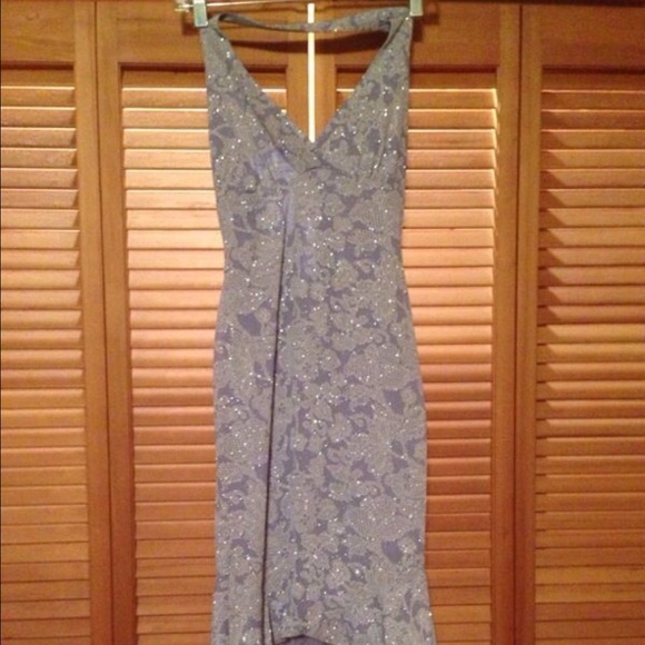 Sequin mid calf high low gown