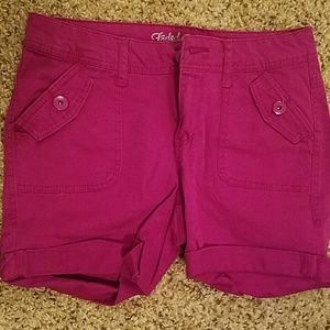 High waisted plum shorts