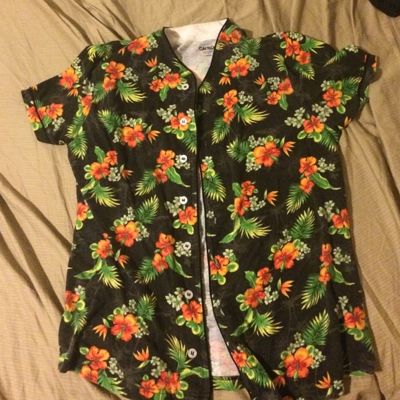 Floral baseball jersey