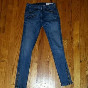 Rag & Bone "Oil Stain" ankle zipper skinny jeans