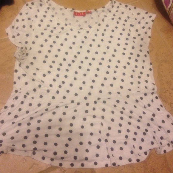 Polka dot peplum top by Elle