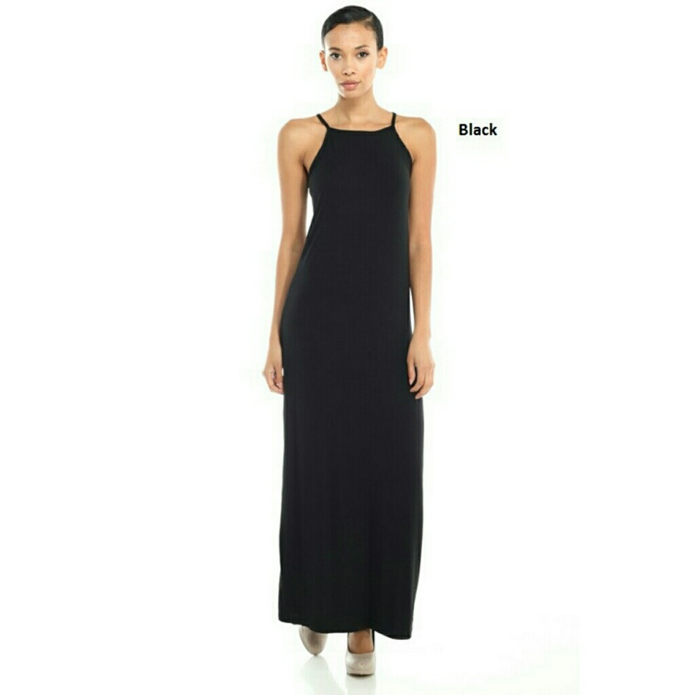 Black Cami Maxi Dress - Picture 1 of 4