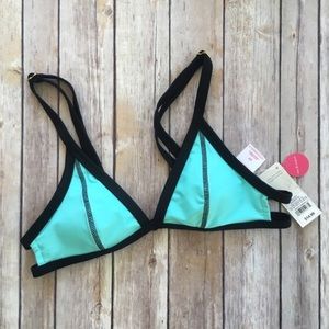Blue & black color blocked bikini top from Target!