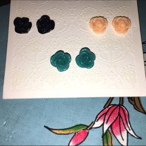 3 Set Rose Earrings