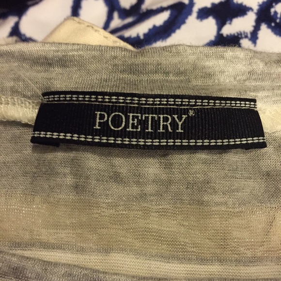 Sheer gray silver shiny top - Picture 3 of 3