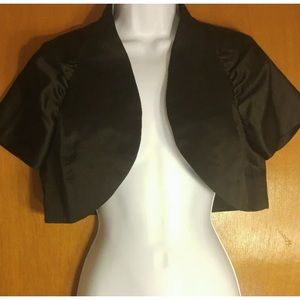 Davids Bridal black satin bolero/shrug/cover up