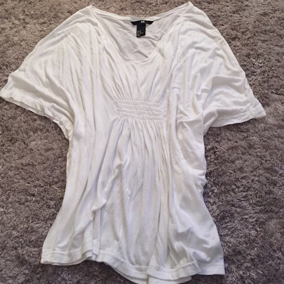 White H&M cape sleeved t-shirt.
