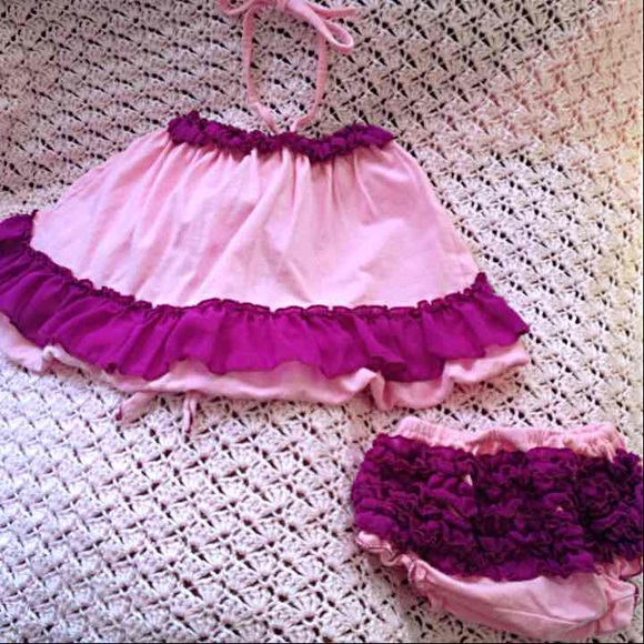 Baby girl halter ruffle outfit