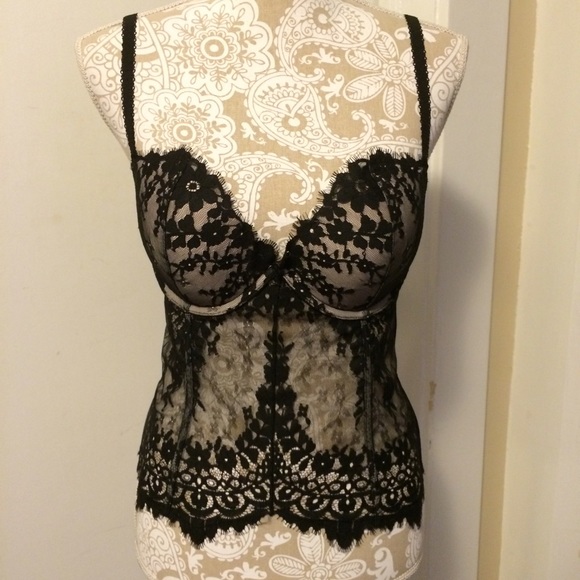 New VS 36C Floral Lace Bustier - Picture 2 of 4