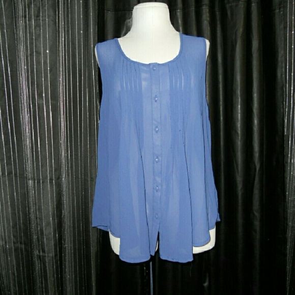 Sheer Periwinkle  Top Ties in Back