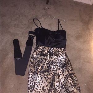 cheetah dress worn once comes with belt