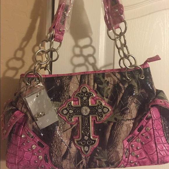 Pink camo purse