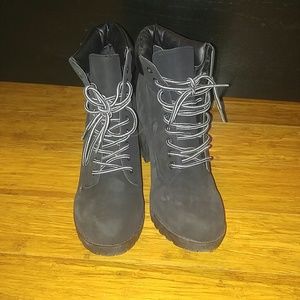 Black lace up boots