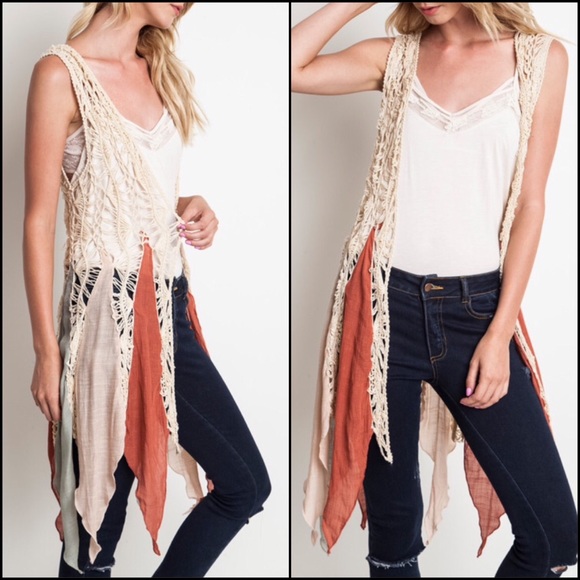 Crocheted Vest ($ FIRM unless bundled-Retail item) - Picture 2 of 4