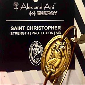 ST CHRISTOPHER Alex & Ani horizontal bracelet RARE