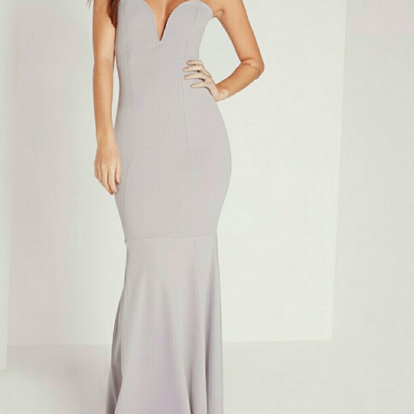 MissGuided Fishtail Strapless Dress