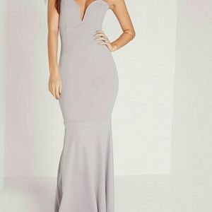 MissGuided Fishtail Strapless Dress