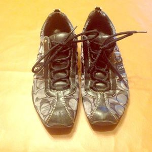 Black coach print sneakers