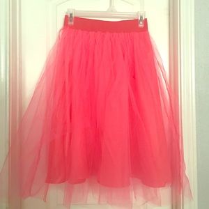 Coral Tulle Skirt